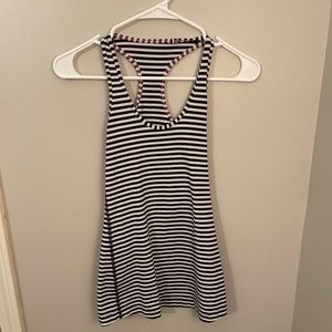lululemon black and white striped tank